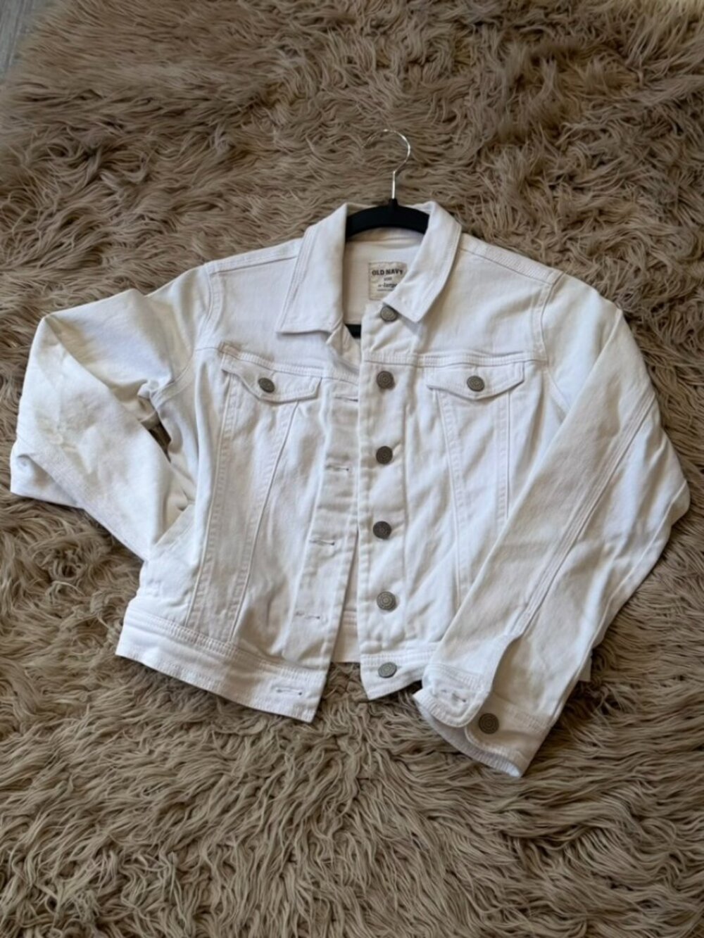 Old Navy Women's Classic White Denim Trucker Jacket